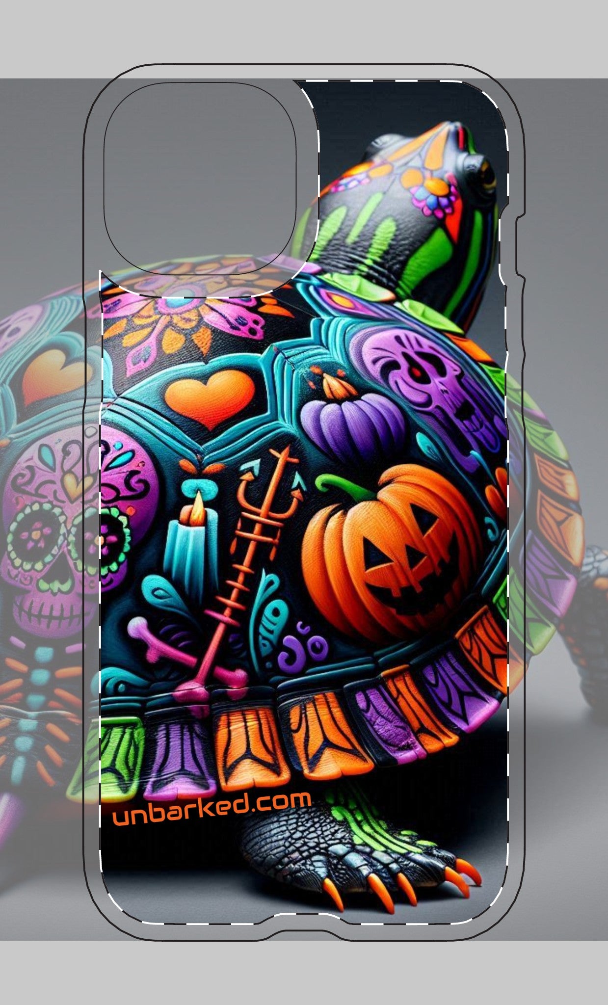 Halloween Collective UNBARKED! Tough Magnetic Cases Dia De Los Muertos Slider Turtle iphone 14/15 Case Ultra/