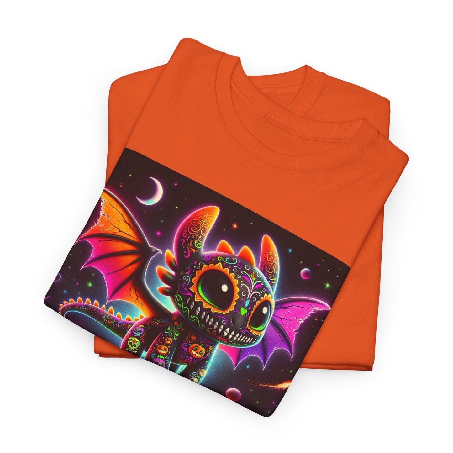 UNBARKED! Halloween Collection - Dragon Vibrant Día de Muertos Tattoo Unisex Heavy Cotton Tee