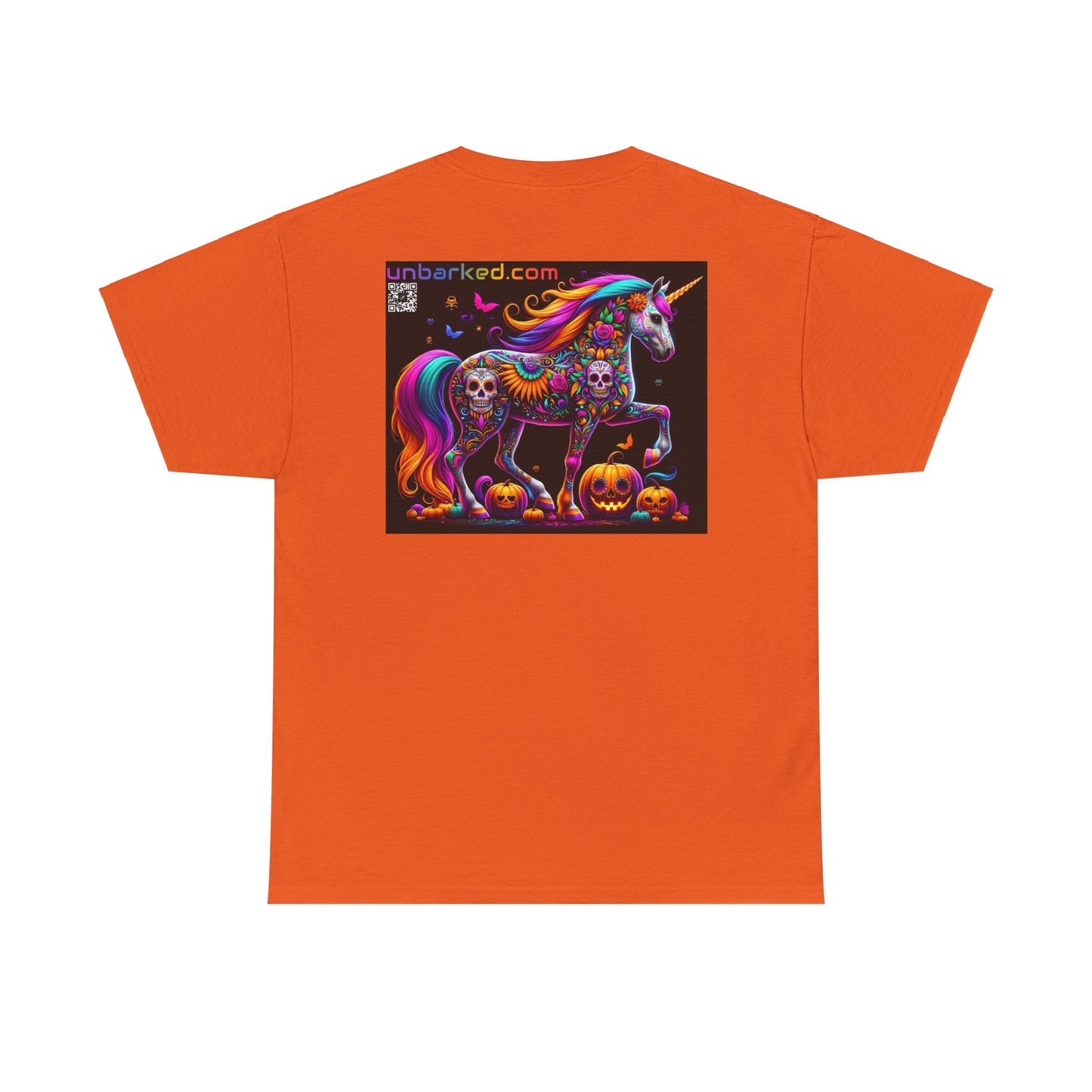 UNBARKED! Halloween Collection - Unicorn Vibrant Día de Muertos Tattoo Unisex Heavy Cotton Tee