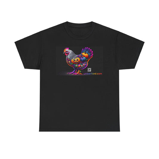 UNBARKED! Halloween Collection - Silver Laced Wyndotte Vibrant Día de Muertos Tattoo Unisex Heavy Cotton Tee Shirt