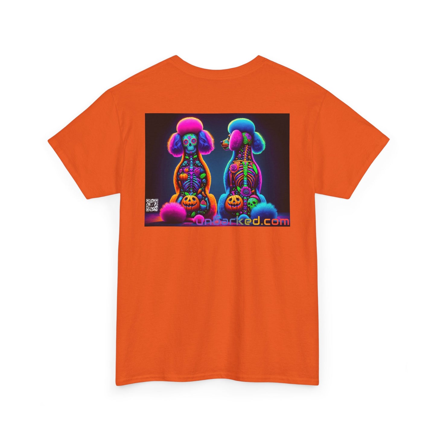 UNBARKED! Halloween Collection - Poodle Dog Vibrant Día de Muertos Tattoo Unisex Heavy Cotton Tee