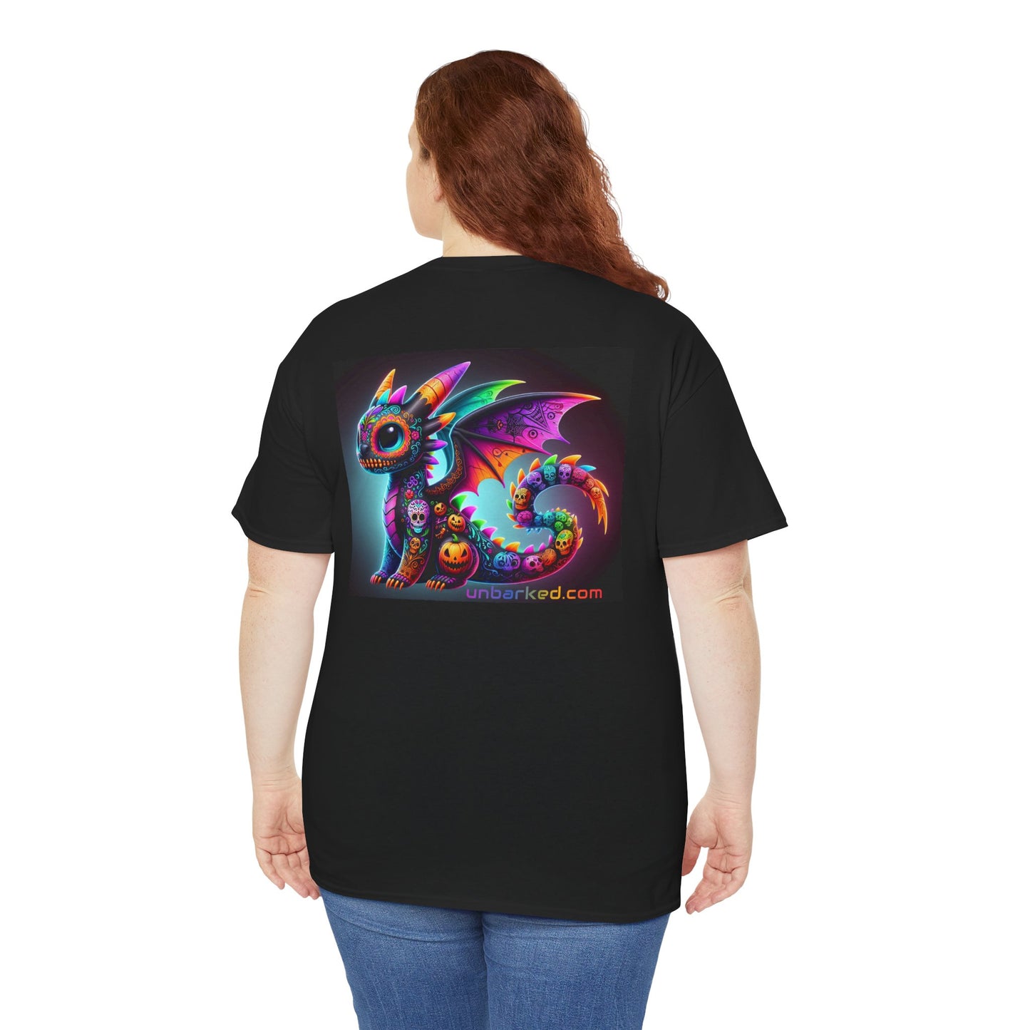 UNBARKED! Halloween Collection - Dragon Vibrant Día de Muertos Tattoo Unisex Heavy Cotton Tee