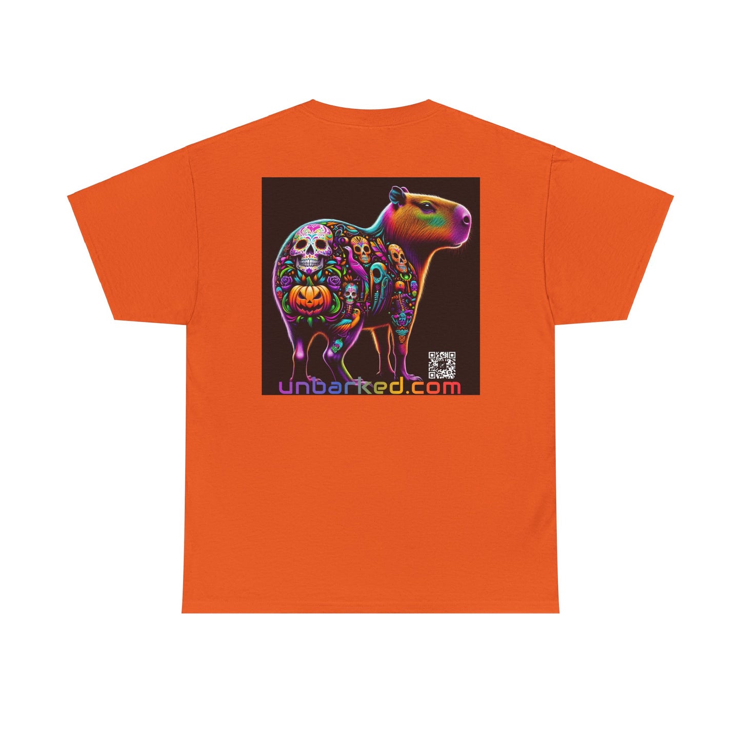 UNBARKED! Halloween Collection - Capybara Vibrant Día de Muertos Tattoo Unisex Heavy Cotton Tee